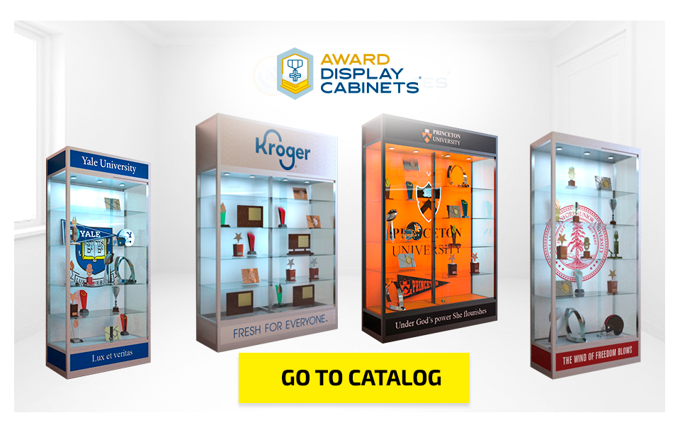 Award Wall Upright Display Cases